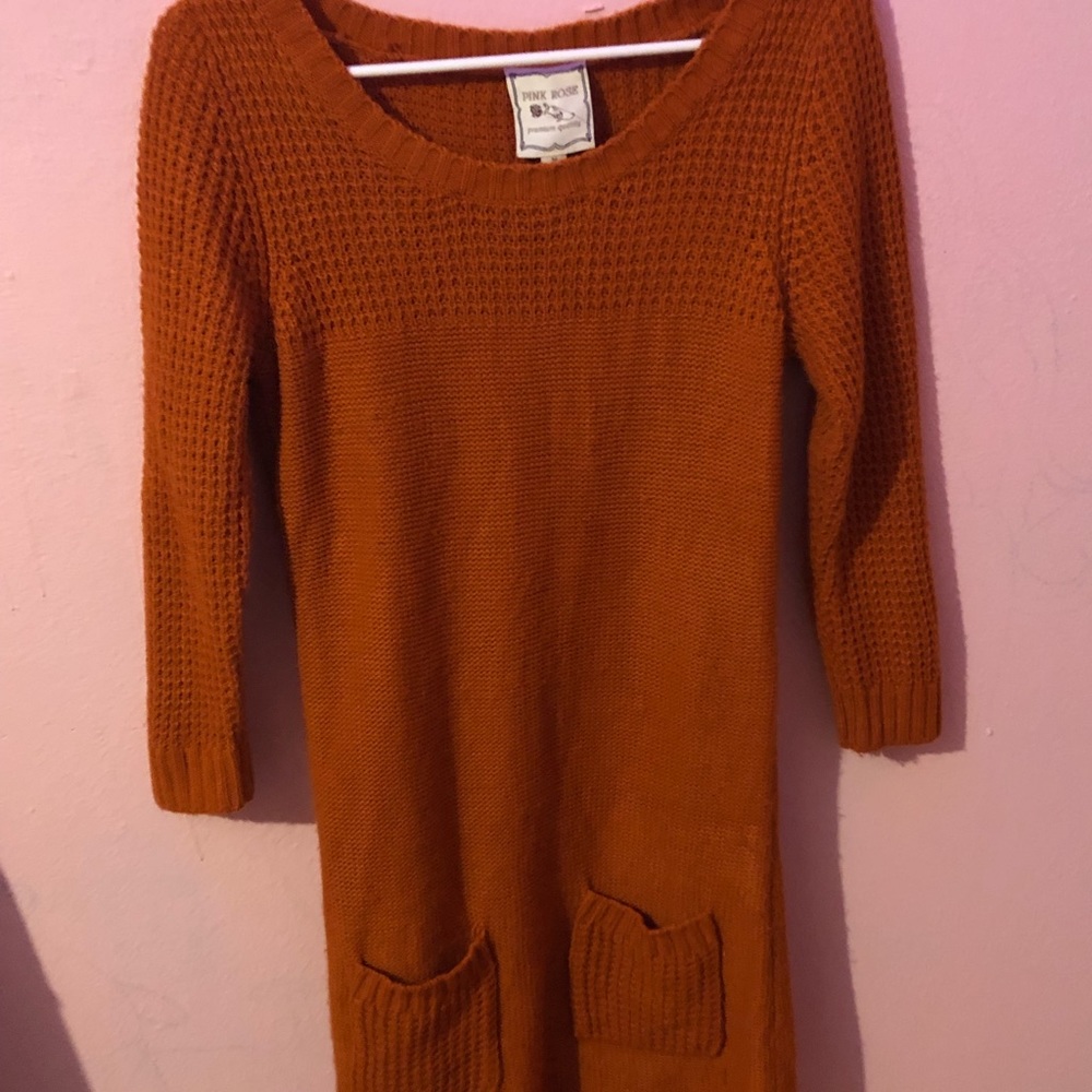 pink rose knitted dress
